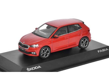 Škoda Fabia A07 červená 1:43  Škoda New Fabia A07 - kovový model auta