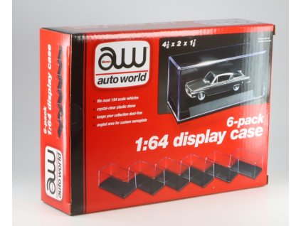 Vitrínková krabička na modely 1:64  Set 6 kusů - Auto World  Plastový box na modely 1:64