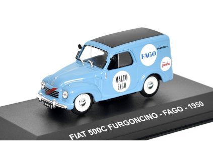 Fiat 500C Furgoncino FAGO 1950 - 1:43 - časopis s modelem  Fiat 500 C Furgoncino FAGO - kovový model auta