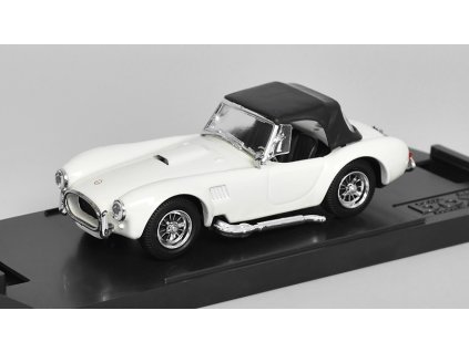 AC Shelby Cobra Spyder 1962 bílá 1:43 - Model box  Ford USA AC Shelby Cobra Spyder 1962 - kovový model auta