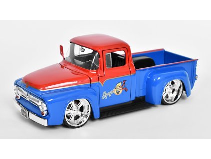 Ford F-100 Pick-up 1956 s figurkou Supergirl 1:24 - Jada Toys  Ford F100 Pick-up 1956 s figurkou Supergirl 1/24