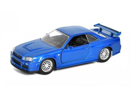 Sada 2ks - Nissan Skyline GT-R BNR34 z filmu Fast and Furious 1:32 - Jada Toys  Nissan Skyline GT R BNR-34 - Sada 2ks 1/32 - kovové modely aut