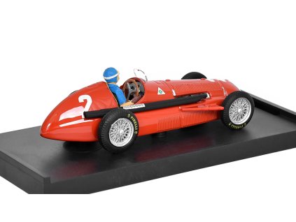 Alfa Romeo 159 #2 G.P. Belgio 1951 s figurkou J.M.Fangio 1:43 - Brumm  Alfa Romeo 159 No.2 G.P. Belgie 1951 - kovový model auta