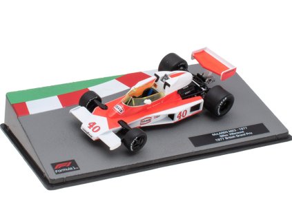 McLaren M23 1977 British Grand Prix Gilles Villeneuve #40 1:43 - Formula 1 Cars časopis s modelem  McLaren M-23 1977 - kovový model auta