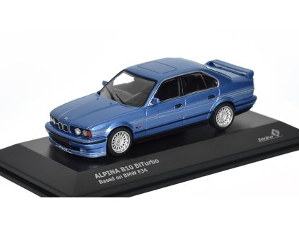 BMW Alpina B10 BiTurbo 1994 modrá 1:43 - Solido  BMW Alpina B10 (E34) BiTurbo 1994 - kovový model