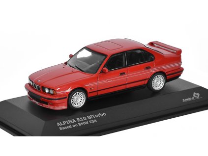 BMW Alpina B10 BiTurbo 1994 červená 1:43 - Solido  BMW Alpina B10 (E34) BiTurbo 1994 - kovový model