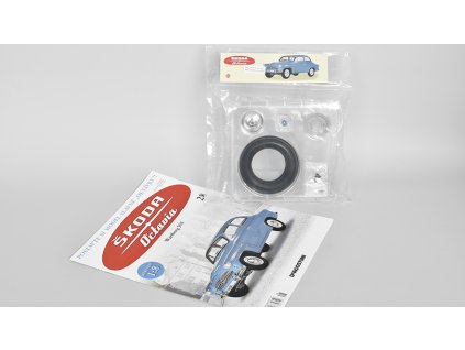 Škoda Octavia 1959 1:8 - časopis #28 se stavebnicí  Škoda Octavia 1959 - stavebnice DeAgostini