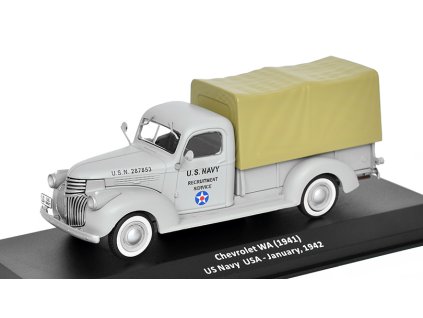 Chevrolet WA 1941 US Navy 1:43 - časopis Samochody Wojskowe s modelem #29  Chevrolet WA 1941 US Navy - kovový model auta