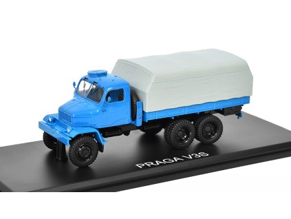 Praga V3S Valník s plachtou 1:43 - SSM  Praga V3S Valník - kovový model auta