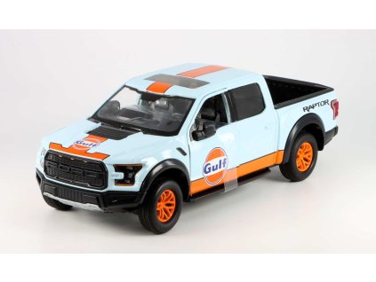 Ford F-100 Raptor Pick-Up 2017 světlá modrá 1:24 - MotorMax  Ford F-100 Raptor - kovový model