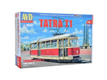 Tatra T1 tramvaj - Model KIT 1:43 - AVD  Tramvaj Tatra T-1 - stavebnice AVD