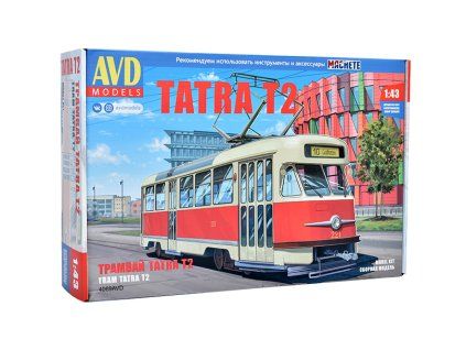 Tatra T2 tramvaj 1:43 - AVD  Tramvaj Tatra T-2 - stavebnice AVD