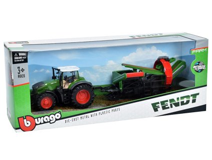 Fendt 1050 Vario Traktor s kultivátorem 1:50 - Bburago  Fendt 1050 Vario Traktor s kultivátorem - kovový model auta