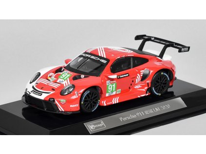 Porsche 911 RSR LM 2020 #91 1:43 - Bburago  Porsche 911 RSR LM 2020 No.91 - kovový model auta