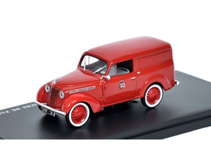 Renault Juvaquatre Hasičský Van Paříž 1:43 - Hachette časopis s modelem  Renault Juvaquatre Fourgonnette Sapeurs-Pompiers de Paris - kovový model