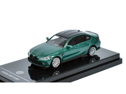 BMW M3 G80 zelená RHD 1:64 - PARAGON Models  BMW M3 G80 - kovový model auta