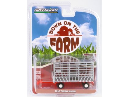 Přivěs Bale Throw Wagon stříbrná 1:64 - GreenLight  Přivěs Bale Throw Wagon