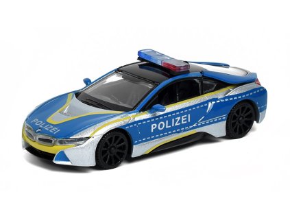 BMW i8 Coupe 2018 Policie 1:43 - MOTORMAX  BMW i8 Coupe 2018 Polizei - kovový model auta