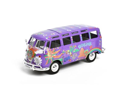 Volkswagen T1 Samba 1:25 fialová - Maisto  VW T1 Samba - kovový model auta