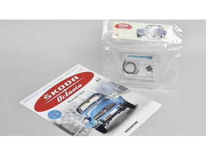 Škoda Octavia 1959 1:8 - časopis #43 se stavebnicí  Škoda Octavia 1959 - stavebnice DeAgostini