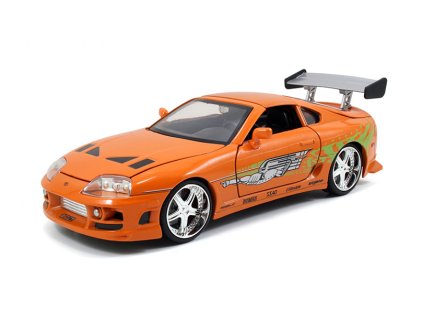Toyota Supra z filmu Fast and Furious s figurkou Briana 1:24 - Jada Toys  Toyota Supra a Brian - kovový model auta