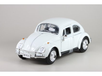 Volkswagen Beetle 1966 bílá 1:24 - MOTORMAX  VW Beetle - kovový model