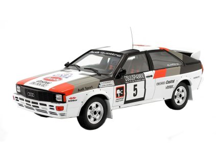 Audi Quattro #5 Rally 1000 Lakes 1982 S. Blomqvist 1:18 - IXO Models  Audi Quattro N5 Rallye 1000 Lakes 1982 S. Blomquist 1/18 - kovový model auta