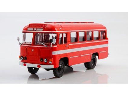 PAZ-3201C 1:43 Naše autobusy Rusko časopis s modelem #32  Autobus PAZ 3201 C - kovový model autobusu