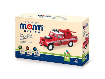 Hasičské Terenní auto - stavebnice 1:35 - Monti System  Terenní auto - Technický automobil 1/35 - Model KIT