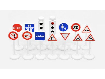 Sada dopravních značek 14ks 1:43 - Norev  Set of road signs 14 pcs 1/43 - příslušenství pro diorama