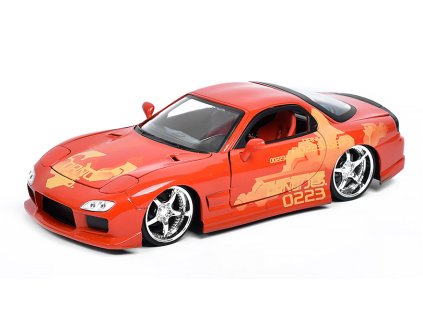 Mazda RX-7 2001 z filmu Fast and Furious II Toretto 1:24 - Jada Toys  Dom's Mazda RX-7 2001 Fast and Furious 2 Toretto ( 2003 ) - kovový model auta