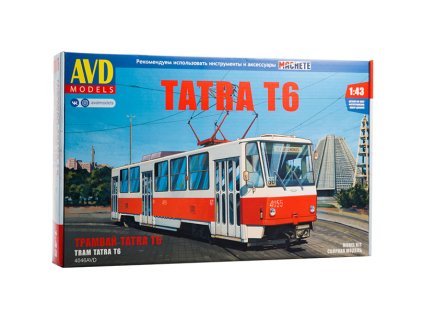Tatra T6 tramvaj 1:43 - AVD  Tatra T-6 - stavebnice KIT