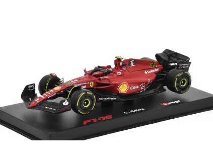 Ferrari F1-75 #55 C. Sainz 1:43 - Bburago  Ferrari F1 75 No.55 C.Sainz - kovový model auta