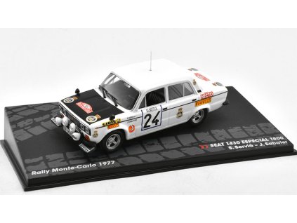 Seat 1430 Special 1800 Rally Monte Carlo 1977 1:43 SpecialC. časopis s modelem  Seat 1430 Special 1800 Rally Monte-Carlo 1977 Servia / Sabater - kovový model auta