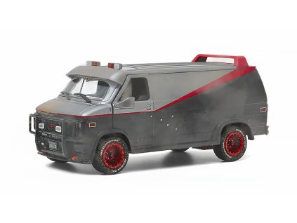 GMC Vandura Cargo G. Series Van A-Team Zvětralá verze 1983 1:24 - GreenLight  GMC Vandura Cargo G.Series Van The A Team 1983 Dirty Version 1/24 - kovový model auta