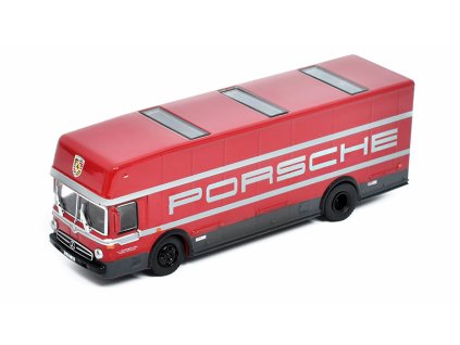 Mercedes-Benz O317 Race Transporter Porsche 1:87 - Schuco  Mercedes O317 Závodní Transportér Porsche - kovový model auta