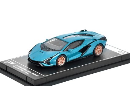 Lamborghini Sian FKP 37 modrá metalíza 1:64 - PosterCars  Lamborghini Sian Hypercar League Collection - kovový model auta