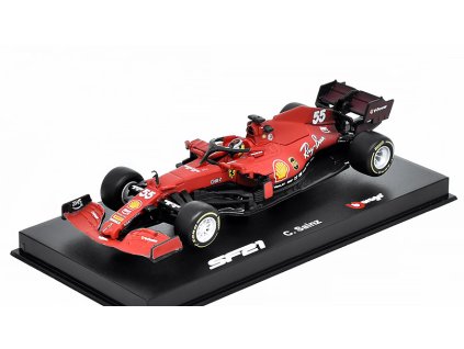 Ferrari F1 SF21 #55 C. Sainz 2022 1:43 - Bburago  Ferrari Formula 1 F1-SF21 N55 Sainz - kovový model auta