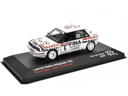 Lancia Delta Integrale 16V #6 Tour de Corse 1990 1:43 - Altaya časopis s modelem  Lancia Delta Integrale 16V No.6 Tour de Corse 1990 Saby / Grataloup - kovový model auta