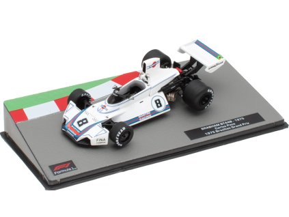 Brabham BT44B 1975 Brazilian GP C. Pace 1:43 - Formula 1 Cars časopis s modelem  Brabham BT 44 B 1975 Brazilian Grand Prix Carlos Pace - kovový model auta