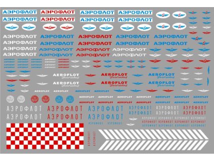Obtisky pro leteckou techniku a přepravu paliva na modely - 1:43  Dekály - obtisky na modely 1/43 Aeroflot hořlavé ogneopasno