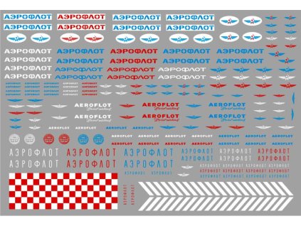 Obtisky pro leteckou techniku a přepravu paliva na modely 1:43  Dekály - obtisky na modely 1/43 Aeroflot hořlavé ogneopasno