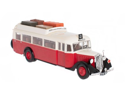 Citroen T45 1934 1:43 červená - Hachette časopis s modelem  Citroen Type 45, T-45 1934  - kovový model autobusu