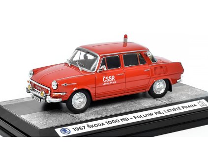 Škoda 1000 MB 1967 Follow Me Letiště Praha ČSSR 1:43 - Model Depo  Škoda 1000MB 1967 Letiště Praha ČSSR - kovový model auta