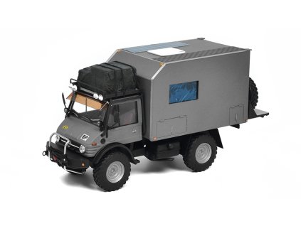 Mercedes-Benz Unimog Karavan 1:43 - Ručně upravený model  Mercedes Benz Unimog Expedice Camper - kovový model auta