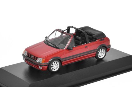 Peugeot 205 CTI 1990 Cabriolet červená 1:43- MAXICHAMPS  Peugeot 404 Cabriolet 1990 - kovový model auta - Minichamps