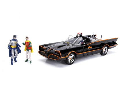 Batmobile 1966 s figurkami Batmana a Robina 1:18 - Jada Toys  Batmobile 1966 s figurkami Batmana a Robina 1/18