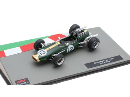 Brabham BT19 1966 Jack Brabham 1:43 - Formula 1 Cars časopis s modelem  Brabham BT19 1966 Jack Brabham - kovový model auta