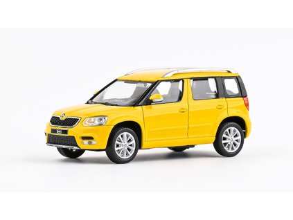 Škoda Yeti FL 2013 Žlutá Taxi 1:43 - Abrex  Škoda Yeti facelift 2013 - kovový model auta