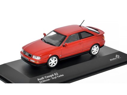 Audi S2 Coupe ( Audi 80 ) 2226 ccm 5cyl Turbo červená 1992 1:43 - Solido  Audi S2 Turbo - kovový model
